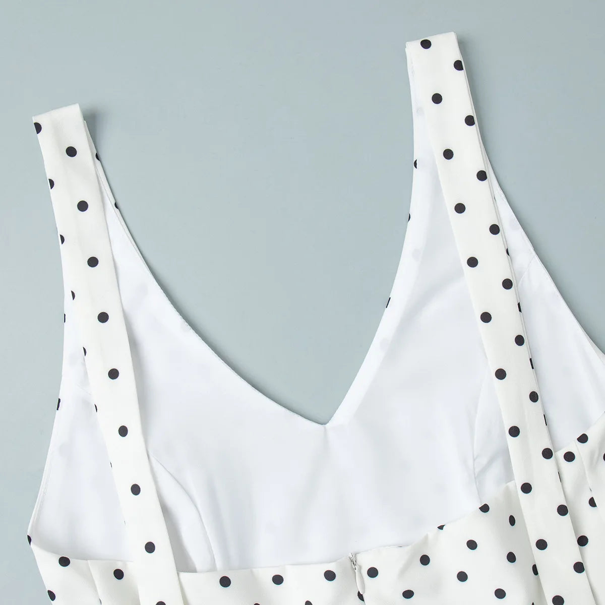 Dot Print Halter Top Set With Wide Leg Pants