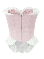 Fashion Bow Chic Fish Bone Tube Sexy Slim Backless Corset Y2K Strapless Cropped Top