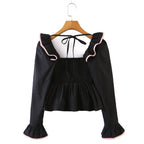 Soft Ruffle Blouse With Long Sleeves