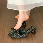 Closed Toe Buckle Sandals With Comfortable Chunky Heel
