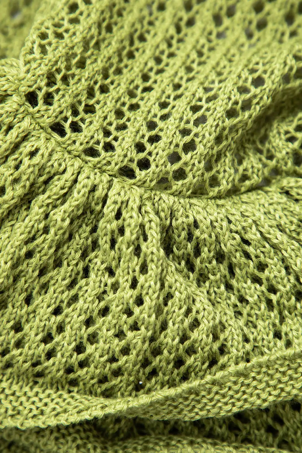 Open Knit Crochet Cami Mini Dress With Ruffle Hem