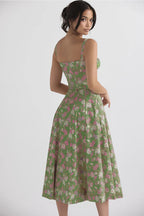 Spaghetti Strap Maxi Dress With Wrap Bow Lace Up Front Elegant Long Gown