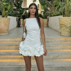 Backless Ruffle Mini Dress Sleeveless Bodycon Party Outfit
