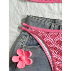 Floral Print High Leg Bikini Set Two Piece Swimwear For Women Vibrant Summer Bathing Suit