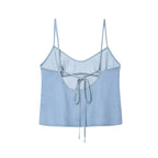 Two-piece Set For Women With Backless Top And Casual Cowboy Pants Ensemble