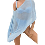 Off Shoulder Knit See Through Lightweight Pullover