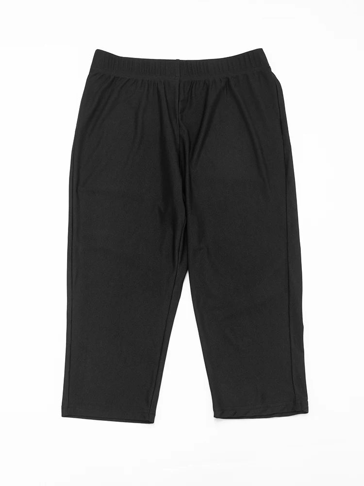 Midnight Knot Crop Top And Capri Set With Diagonal Collar