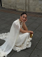 Ruffle Maxi Dress With Lapel V Neck Sleeveless Pleated High Waist