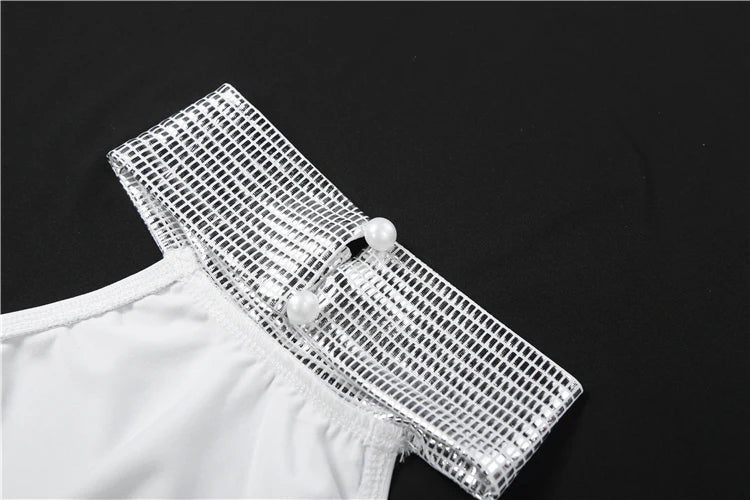 Elegant Backless Halter Ruched Long Dress With Striped Detailing