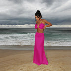 Three Piece Bandage Bikini With Skirt Bathing Suit For Women Brazilian Style A Line Skirt Summer Swimwear