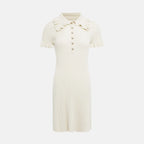 Ruffled High Waist Mini Dress Short Sleeve Knit Elegant Vintage