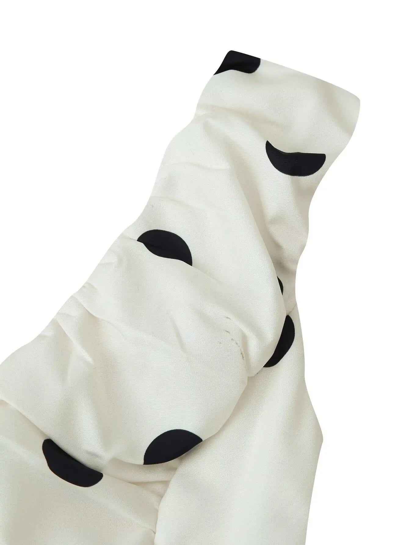 Long Polka Dot Skirt Set With Cropped Puffy Sleeveless Top