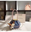 Cute Denim Embroidered Hobo Bag With Textured Finish