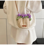String Bucket Bag For Women Lightweight Crossbody Versatile Hollowout Design