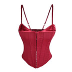 Sexy Lingerie Strapless Waist Cinched Tie Waist Shaper Front Button Design