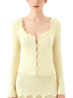 Women Fashion Sweet Lace Patchwork Knitted Cardigan Vintage O-Neck Long Sleeve Sweater