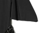 Backless Sequin Patchwork Maxi Dress With Wide Sleeves