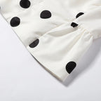 Fashion Women's Lady Suit Halter A-line Tops Bud Loose Skirt Polka Dot Set