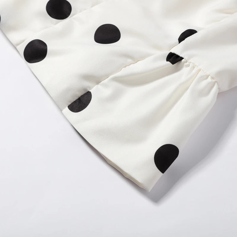 Fashion Women's Lady Suit Halter A-line Tops Bud Loose Skirt Polka Dot Set