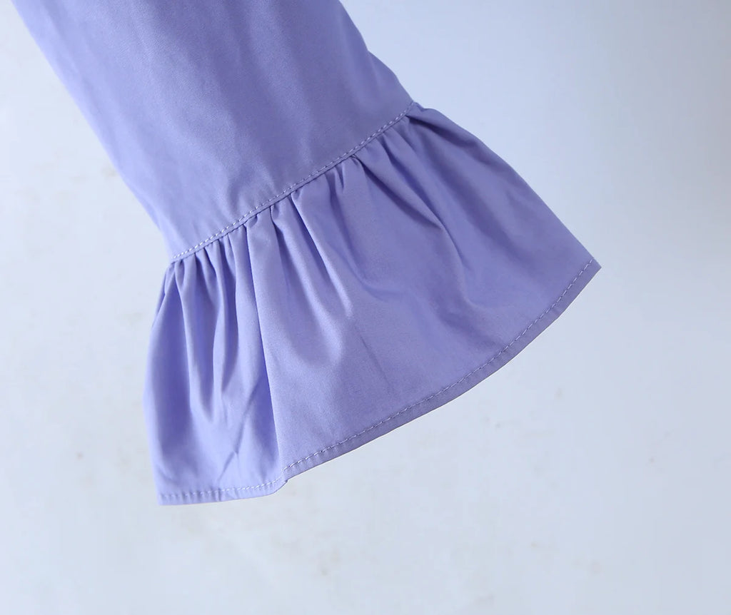 Soft Ruffle Blouse With Long Sleeves