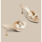 Butterfly Knot Open Toe High Heel Sandals