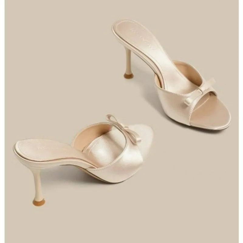 Butterfly Knot Open Toe High Heel Sandals