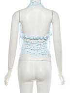Polka Dot Halter Tank Top Backless Camisole