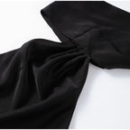 Sexy Satin Ribbon Backless Halter Dress For Elegant Evening Gown
