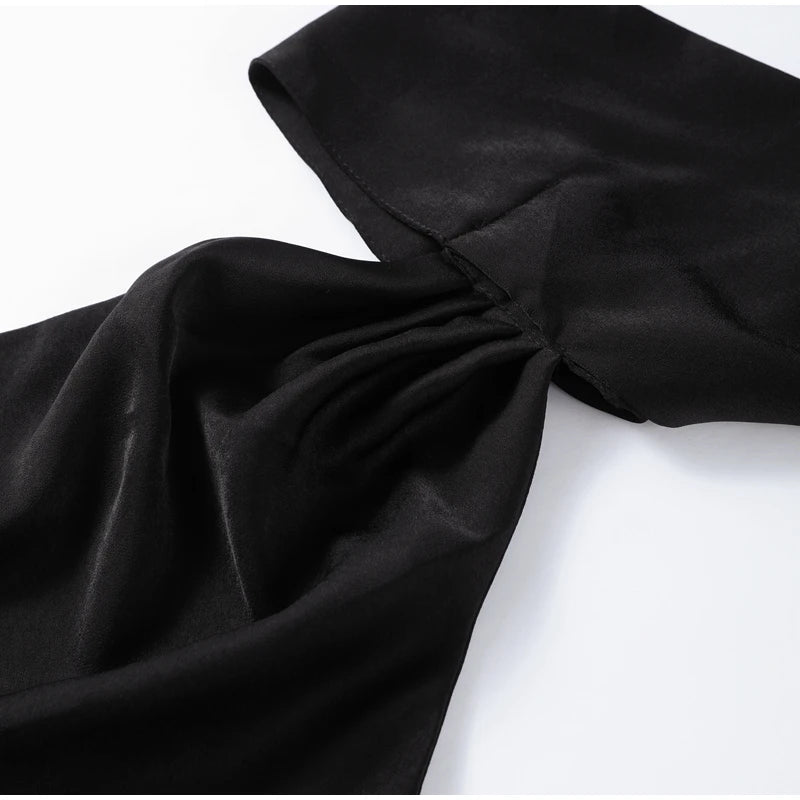 Sexy Satin Ribbon Backless Halter Dress For Elegant Evening Gown