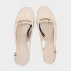 Glam Buckle Slingback Round Toe Heeled Sandals