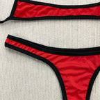 Y2K Retro Contrast Color Bikini With Backless Design And Adjustable Straps For Summer Beachwear