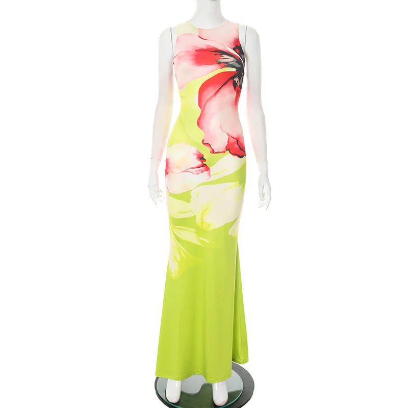 Floral Sleeveless Maxi Dress