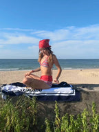 Striped Two-piece Bikini With Tie Dot Pattern Chic Beachwear Swimsuit For Summer Vibes