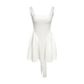 White Backless Halter Bowknot Sweet A Line Mini Dress