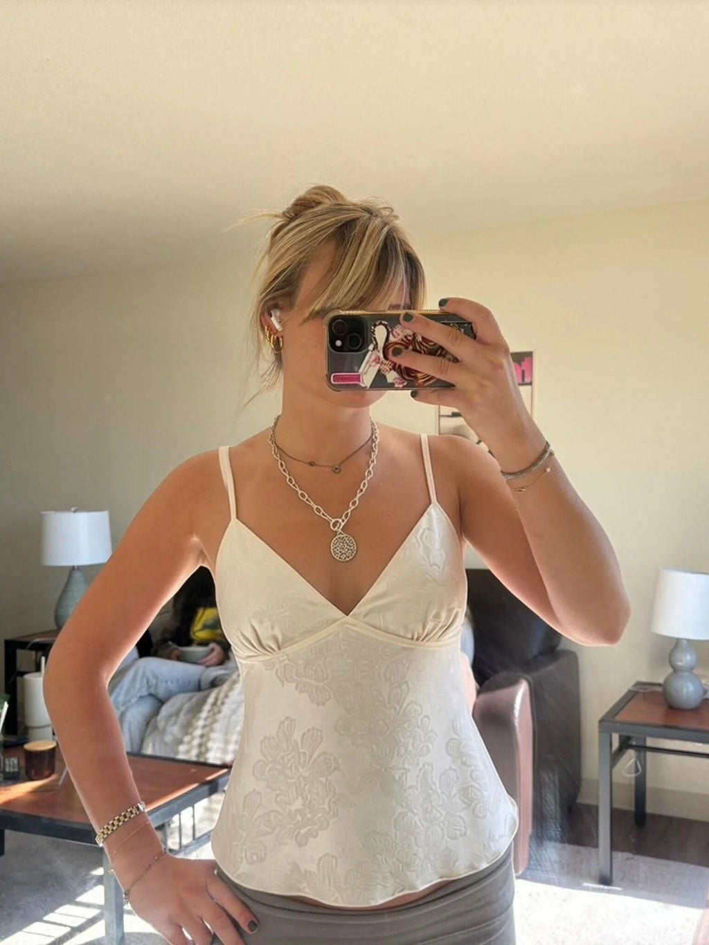 Women 2000s Aesthetic V Neck Spaghetti Strap Sleeveless Camisole