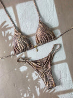 Flirty Leopard Print Push Up Bikini Set
