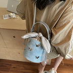 Sweet Butterfly Denim Mini Crossbody Bag