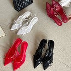 Butterfly Knot Pointed Toe Thin Stiletto High Heels