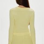 Cozy Knit Cardigan Top Round Neck Long Sleeve Slim Fit Sweater