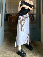 Moody Vintage Streetwear Grunge High Waist Skirt With Lace Up Detailing And Modern Vibe