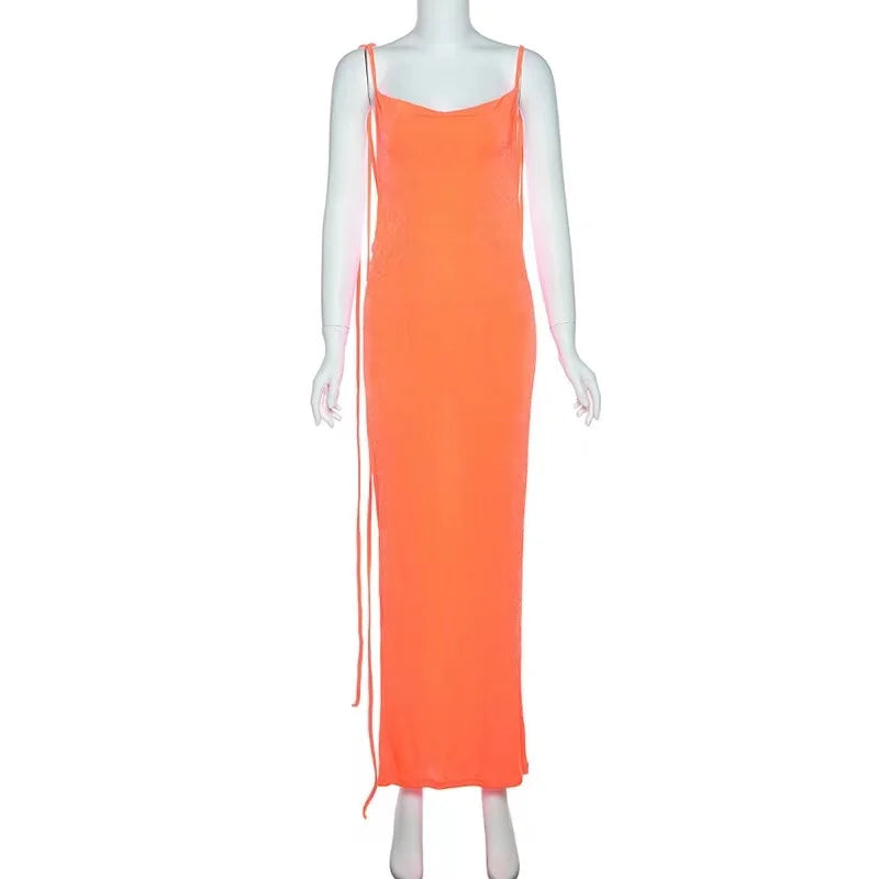 Backless Maxi Sundress With Spaghetti Straps