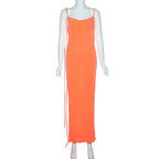 Backless Maxi Sundress With Spaghetti Straps