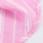 Pink Stripe Shirt Set With Pleated Long Skirt Elegant Two Piece Suit