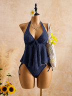 Lace Backless Bikini Set For Women Two Piece Beachwear Summer Swimwear