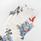 Floral Garden Maxi Dress With Round Neck Sleeveless Slim Fit Elegant Style