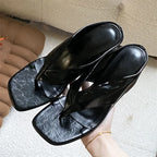 Square Toe Sandals With Wedges And Heels Elevated Flip Flop Style