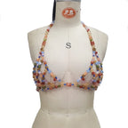 Enchanting Multicolor Beaded Crystal Fantasy Body Chain For Festival Wear And Nightlife Glow
