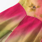 Floral Off Shoulder Sequined Dress With Irregular Hem