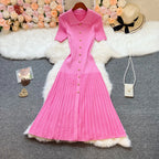 Patchwork Knitted Maxi Dress
