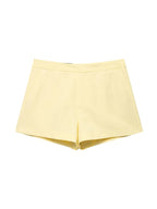 Buttoned Waistcoat Two Piece Shorts Set With Mid-Waist Pockets